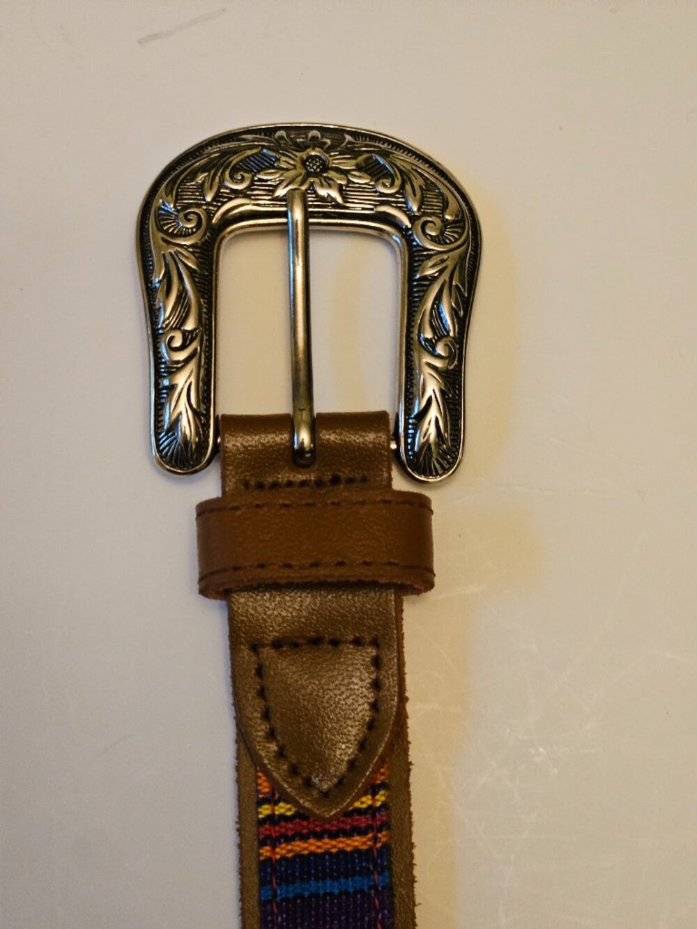 Vtg.Donna Katz Southwestern Leather & Woven Fabric Concho Belt Size M 34" - Picture 8 of 8